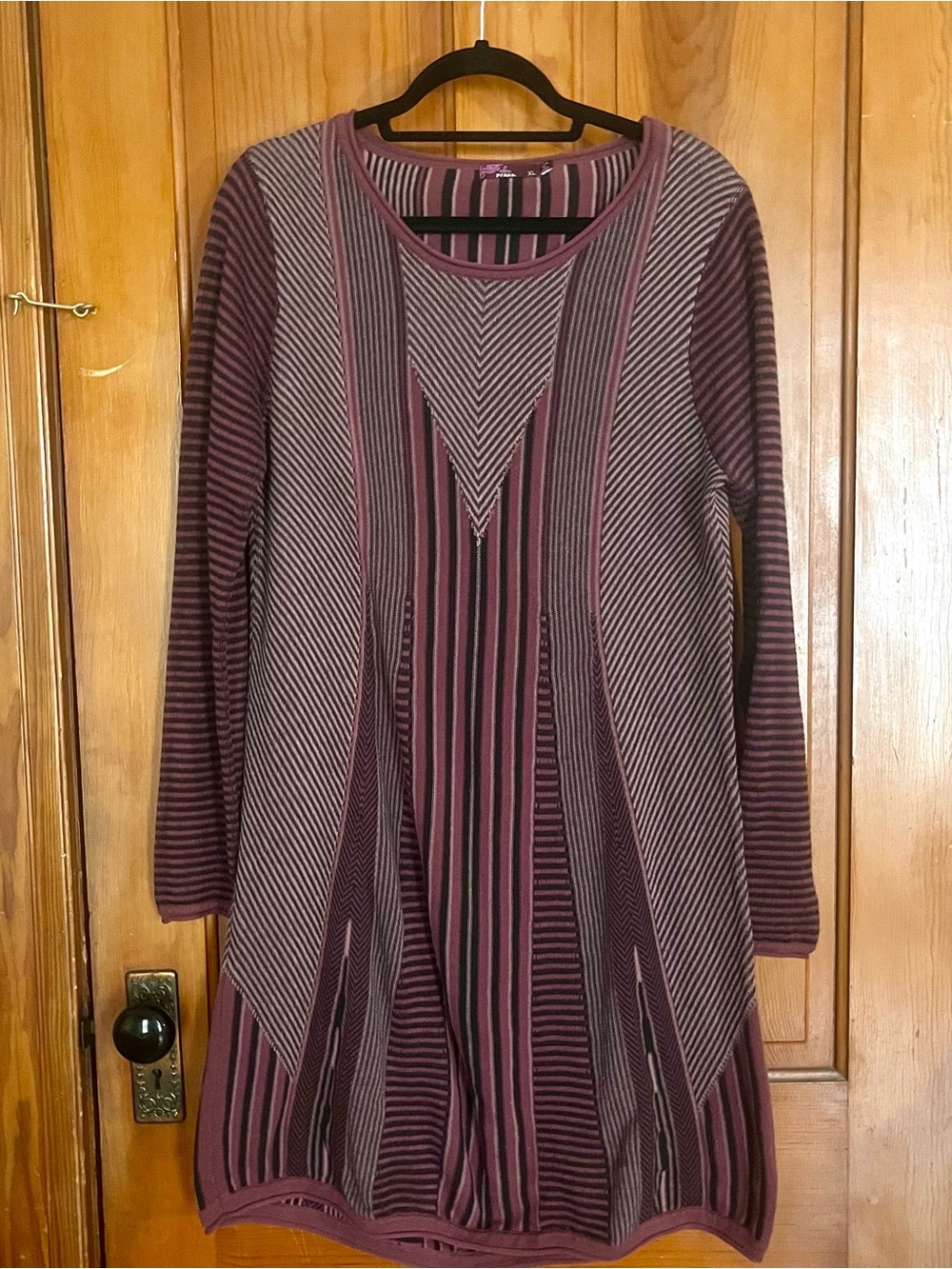 Prana XL organic cotton purple sweater dress knit stretch